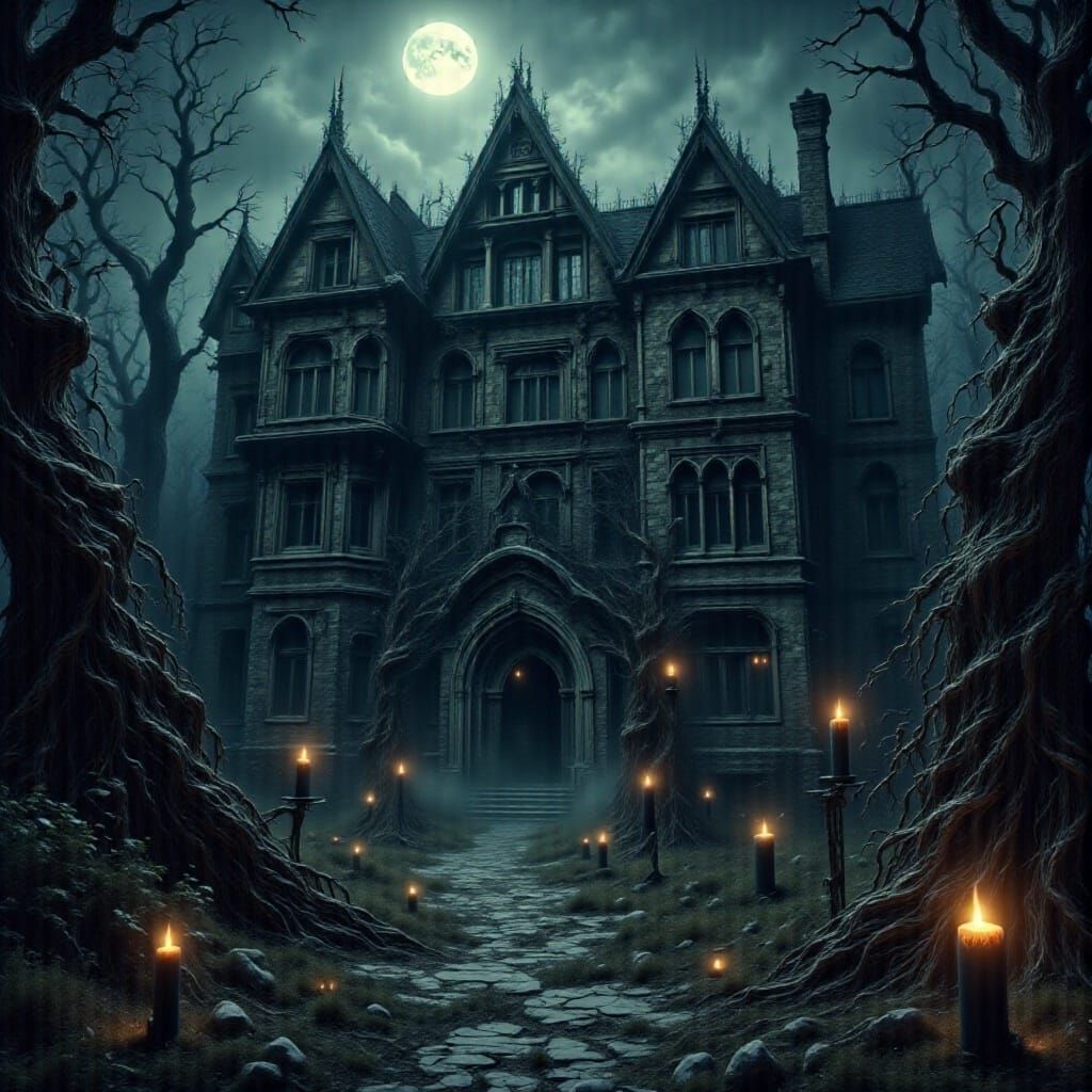  <lora:DarkVibe:1.3> haunted