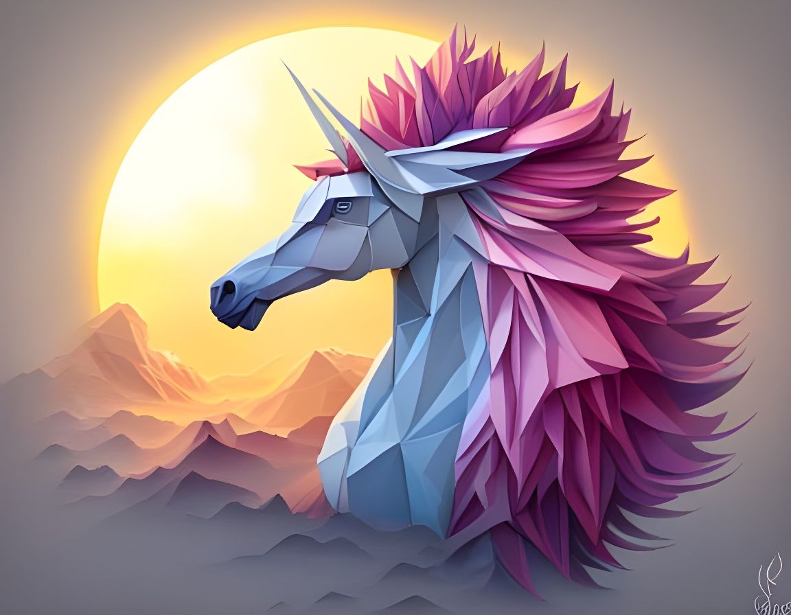 Epic Origami Unicorn  by @E_Williams