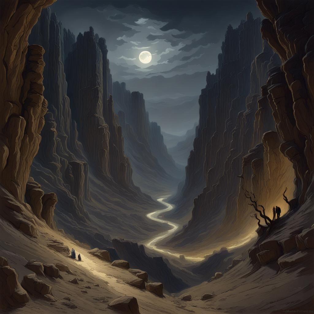 Desert Canyon at night  by @TopDawg