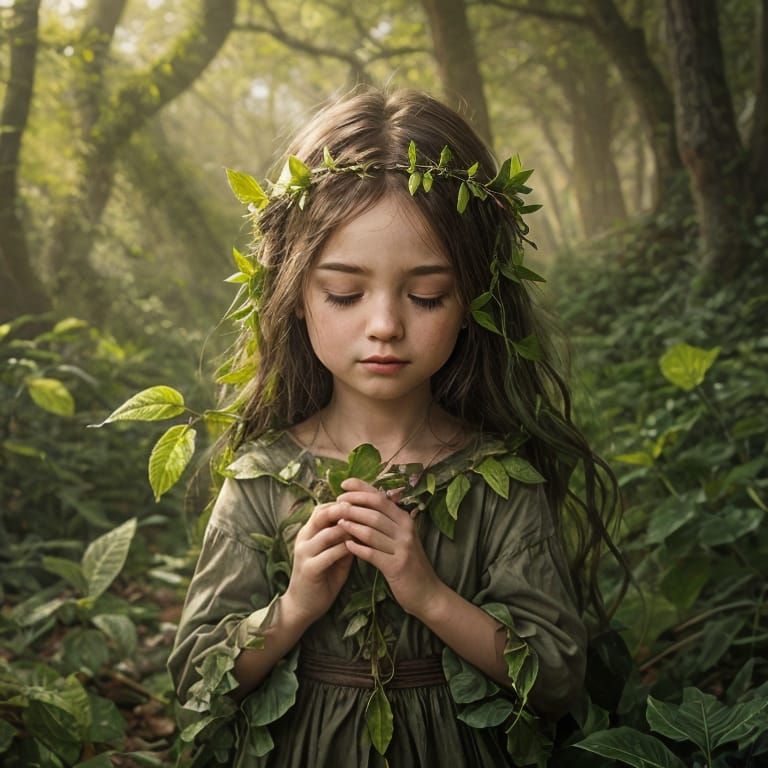 child in a forest 