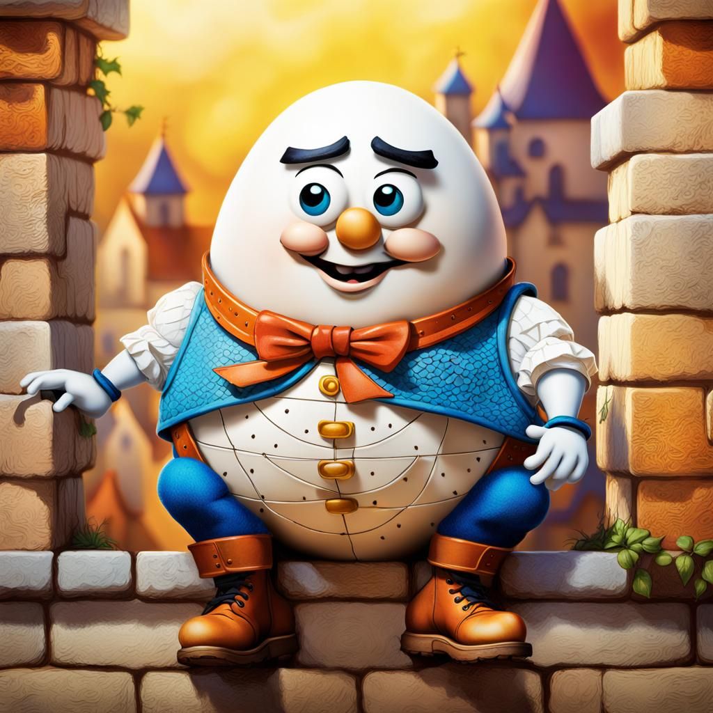 Humpty Dumpty sat on a wall  by @Rita Demeyer