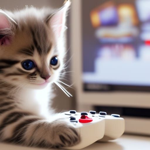 Gaming Kitten  by @Light
