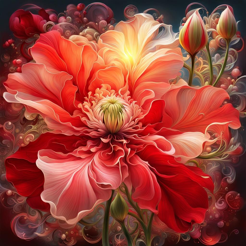 Red Clematis  by @Chickadee