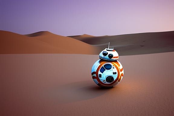 BB-8 on desert landscape