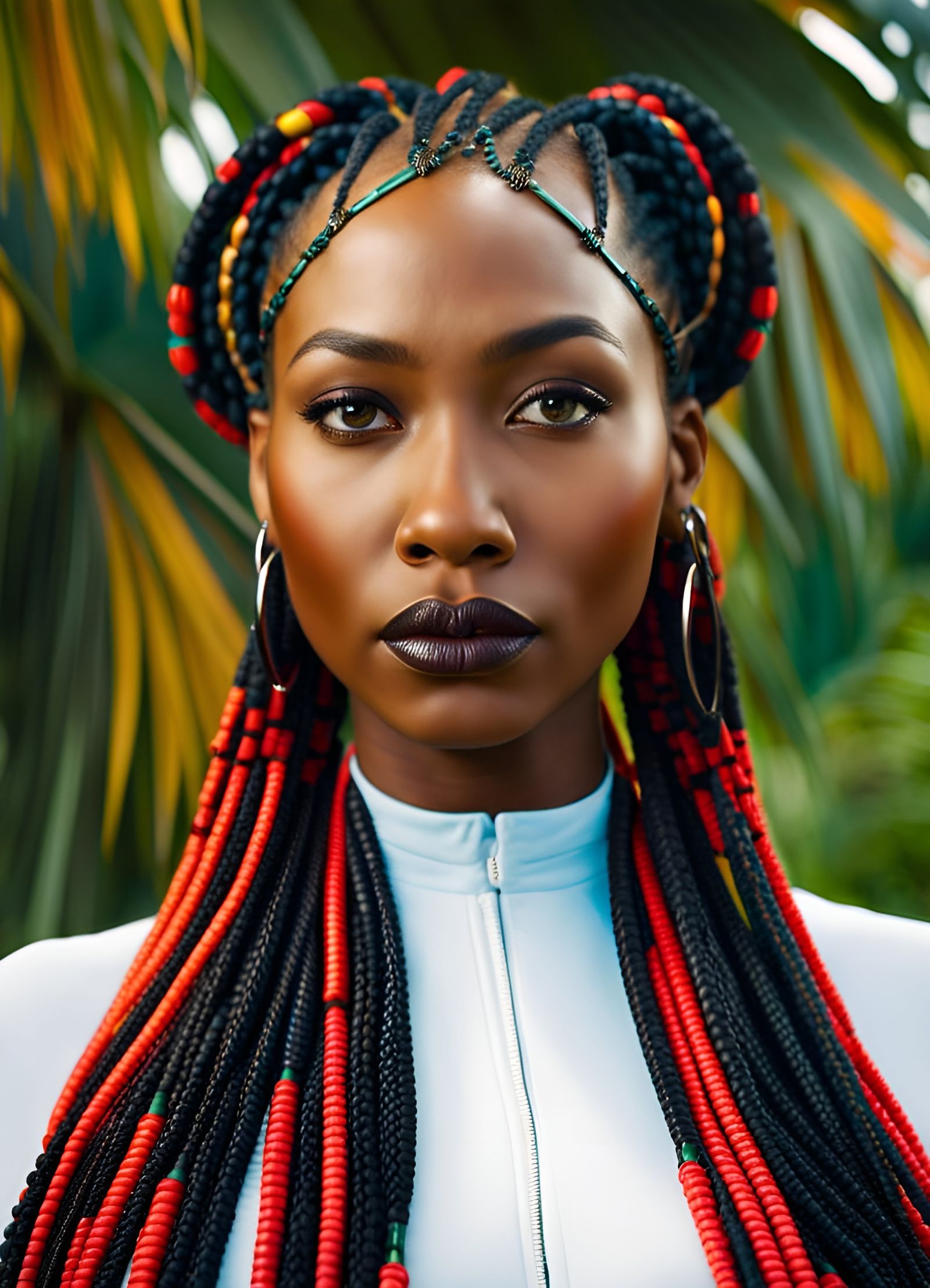 Beautiful Kenyan woman with braided Hairstyle - AI Generated Artwork ...