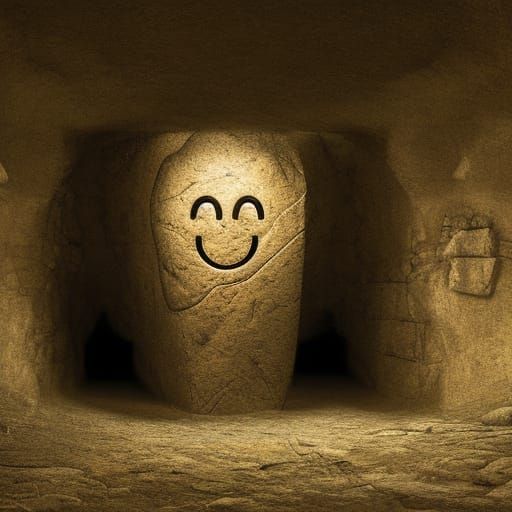 the original smiley emoji found in a long buried tomb false