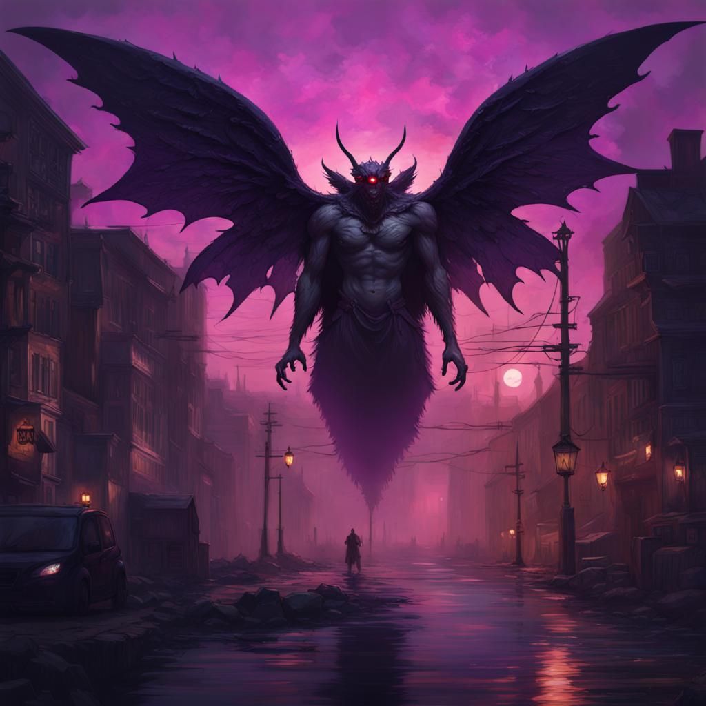 Mothman a masterpiece, intimidating, 8k resolution, dark fan...