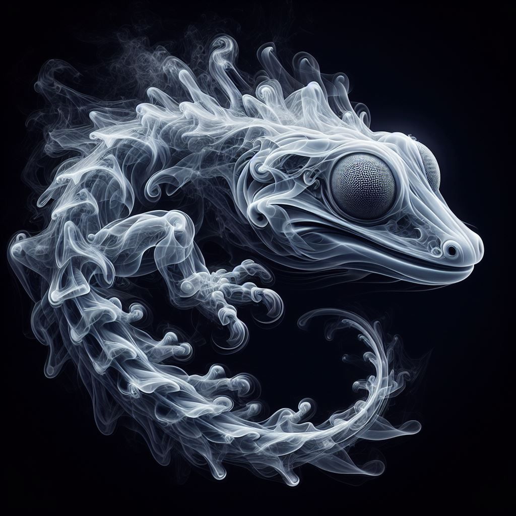 Lizard smoke art