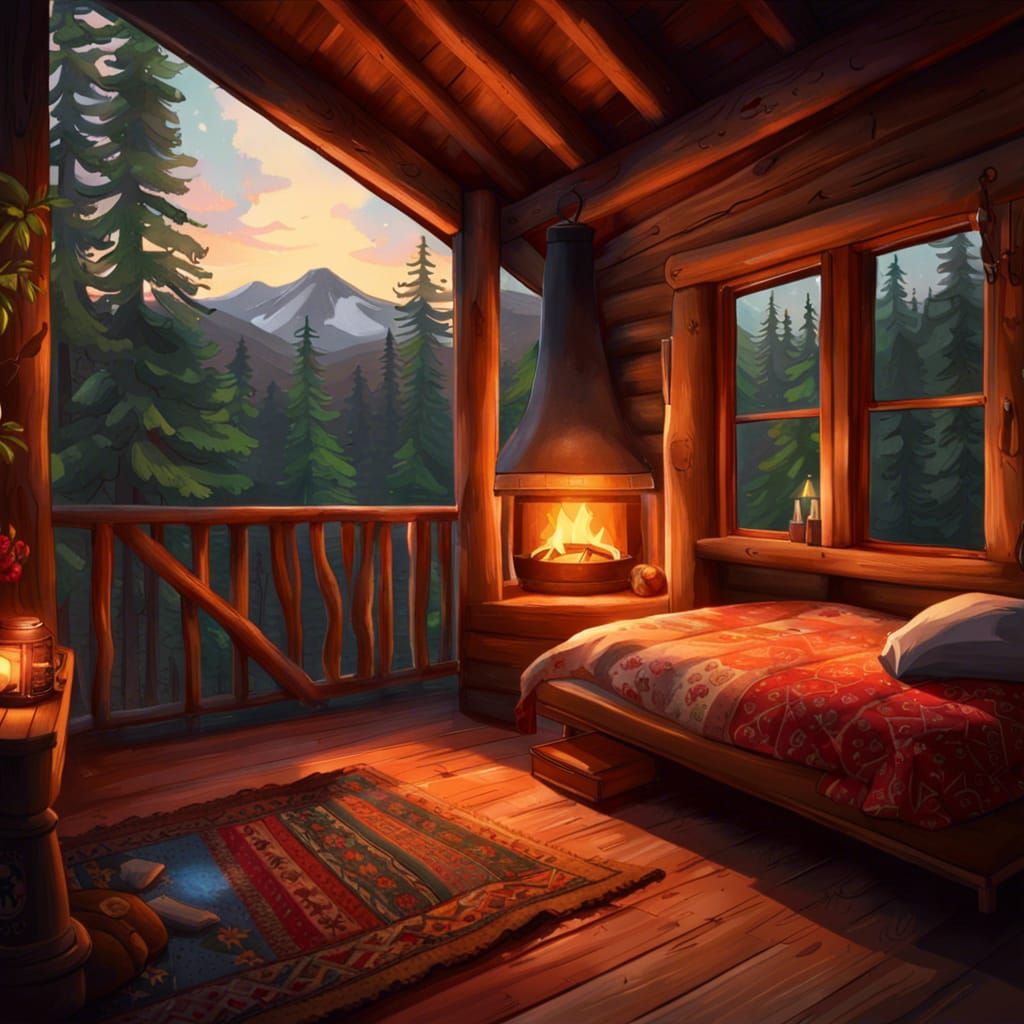 Cozy Mountain View - AI Generated Artwork - NightCafe Creator