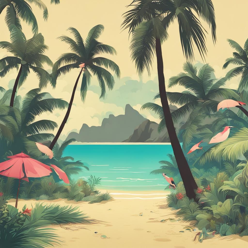 Tropical beach - AI Generated Artwork - NightCafe Creator