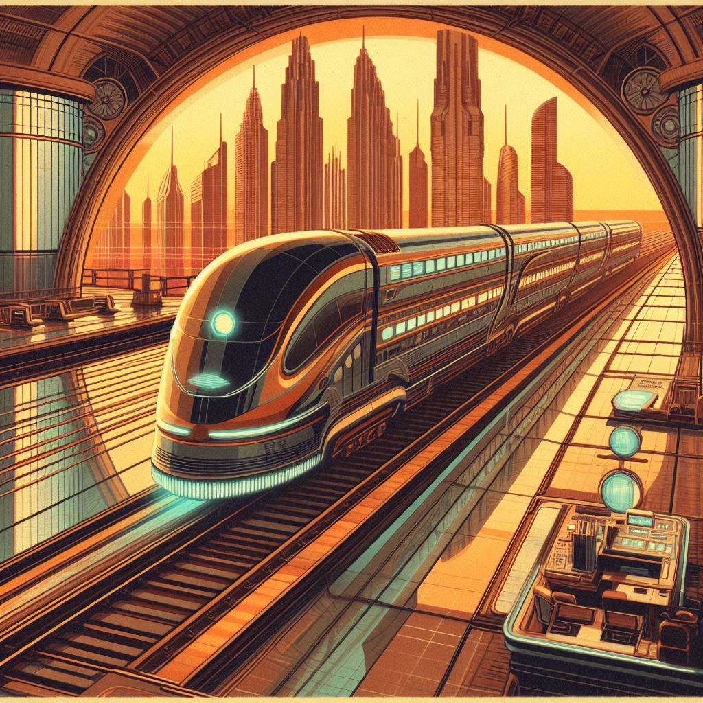 Retro-futuristic high-speed duplex train