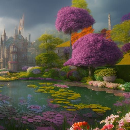 The Olde Castle Garden - AI Generated Artwork - NightCafe Creator