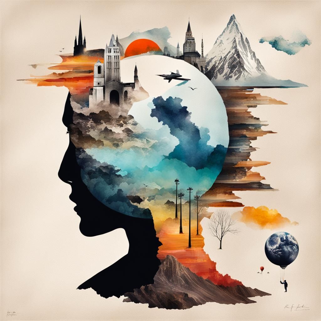 Eclectic Surrealist Fusion "collage of thoughts" Robert Farkas. Anja Millen.   by @Caroline