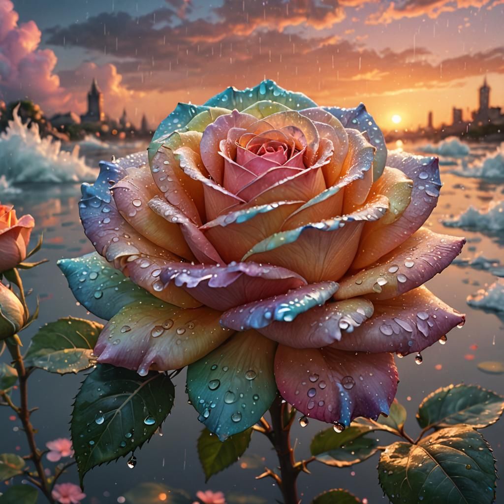 A pastel rose thriving in volatile weather conditions  by @JBuls