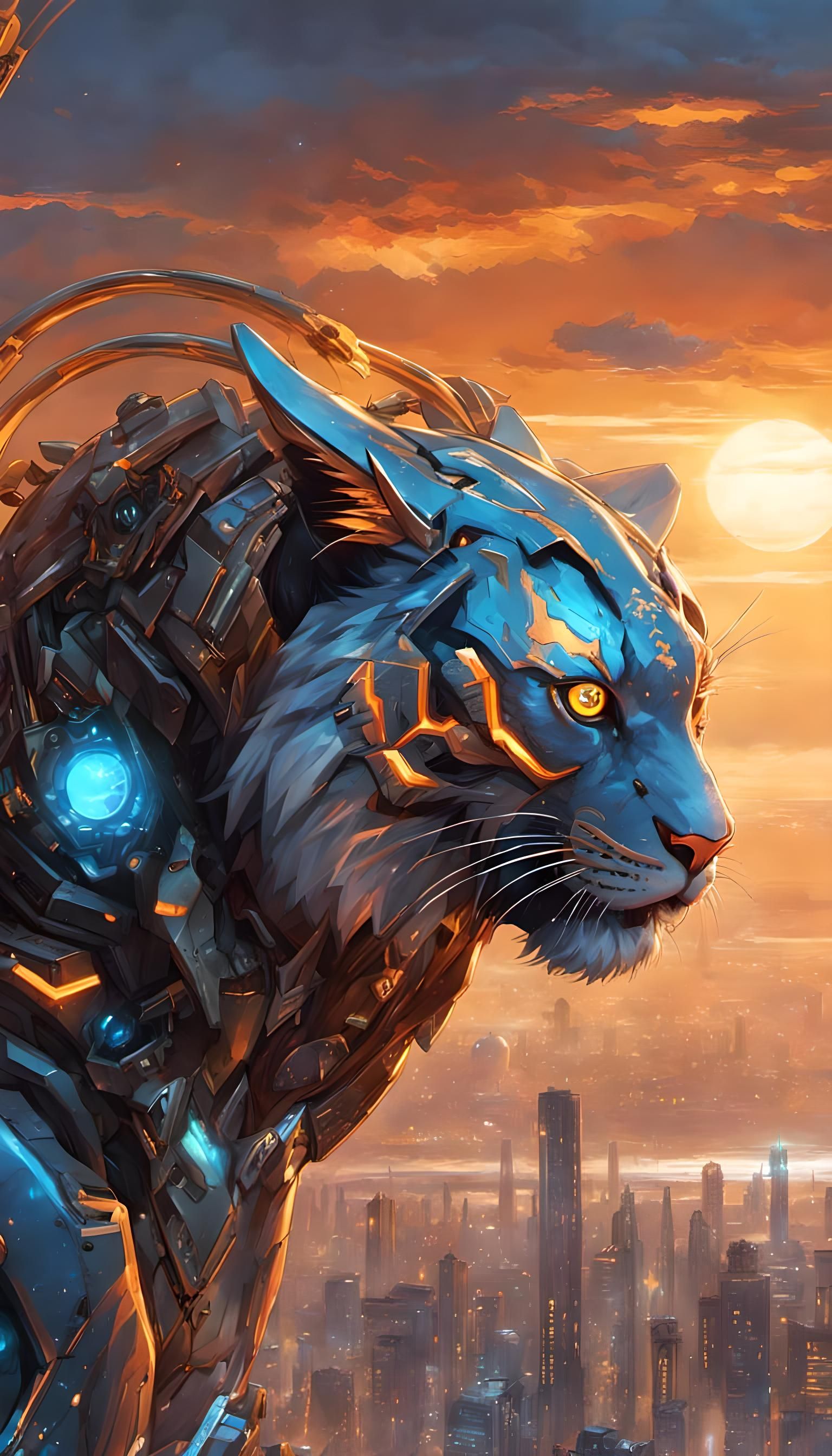 mecha tiger cyborg