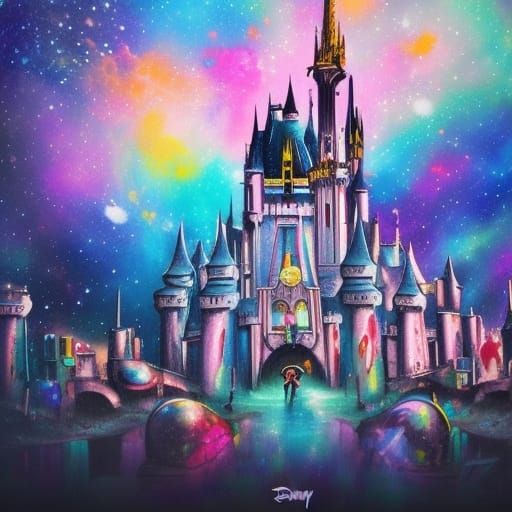 galaxy disney castle - AI Generated Artwork - NightCafe Creator