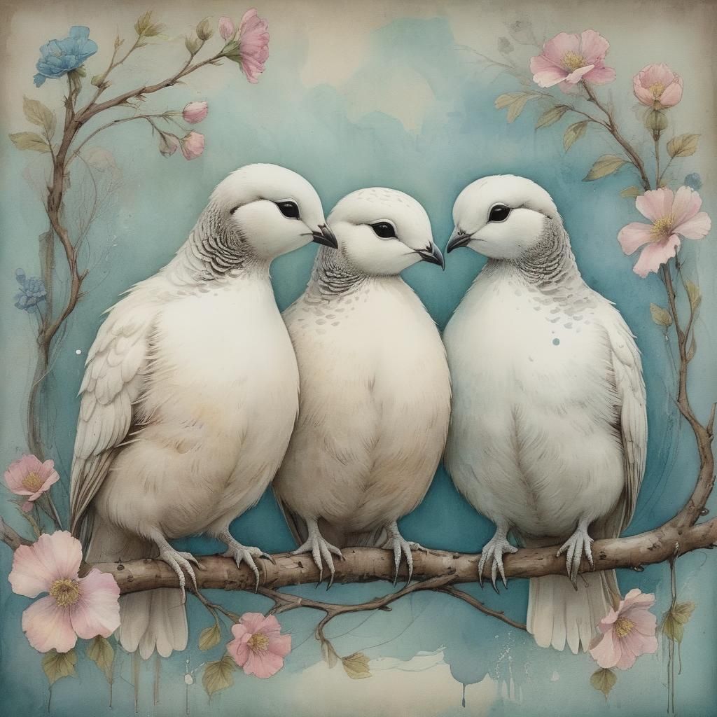 Birds on a branch.