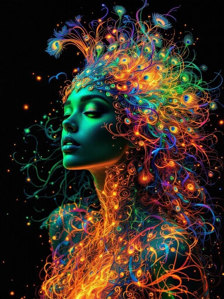 Neon green and orange  by @Veralith