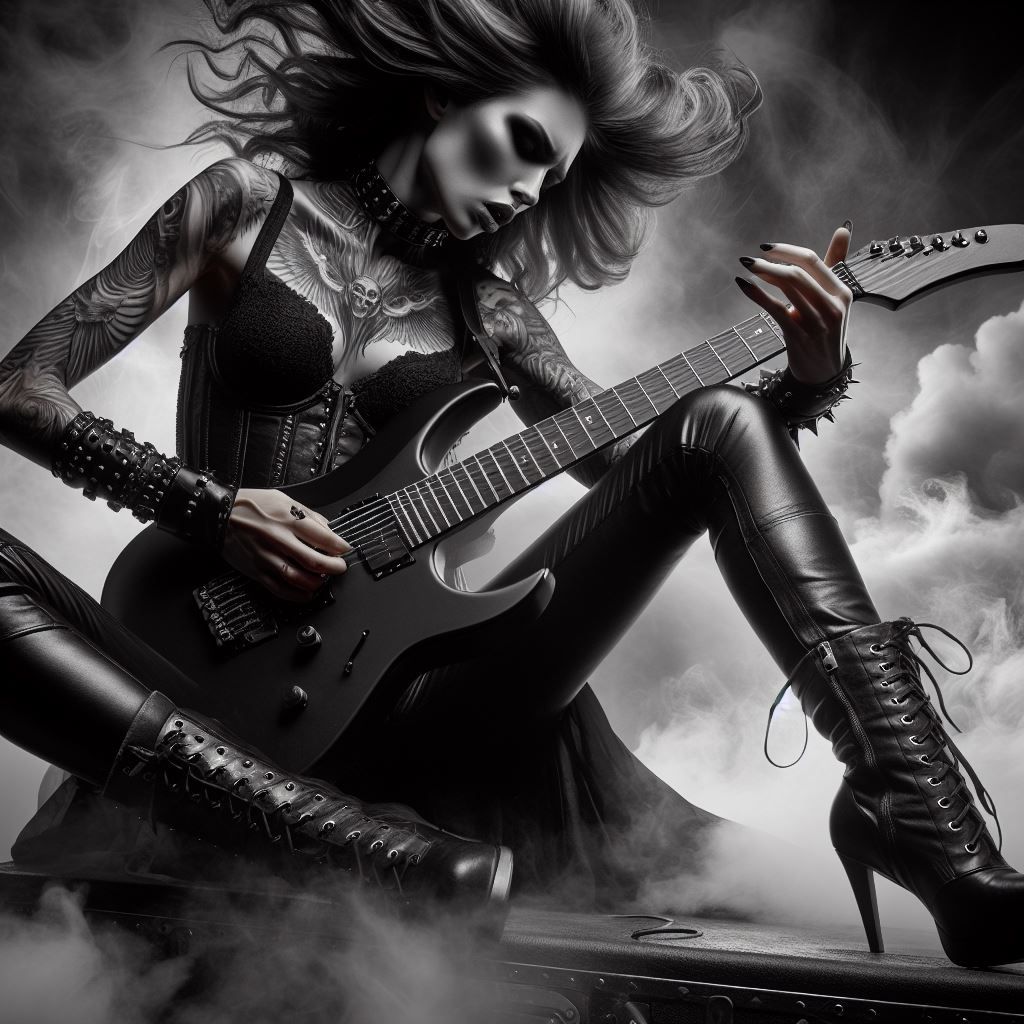 Female rock guitarist