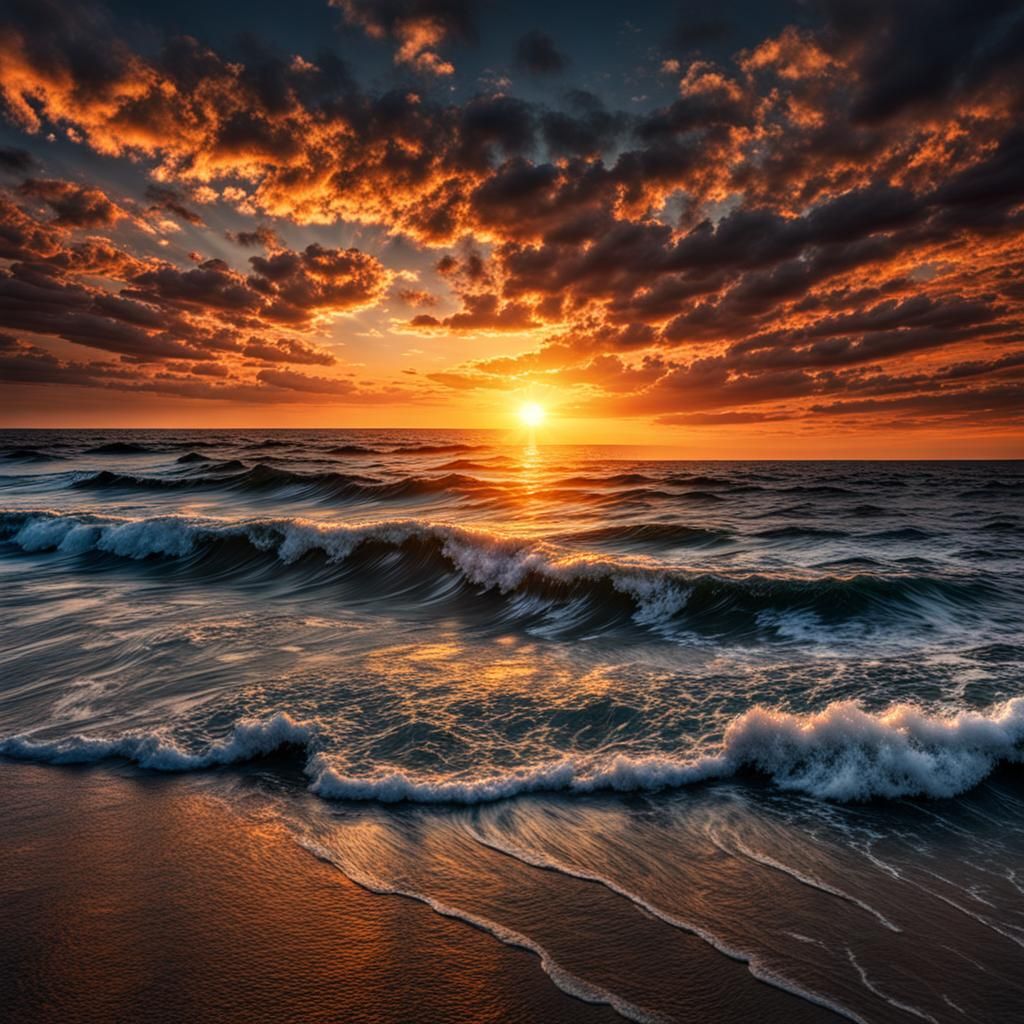 Sunset over the ocean