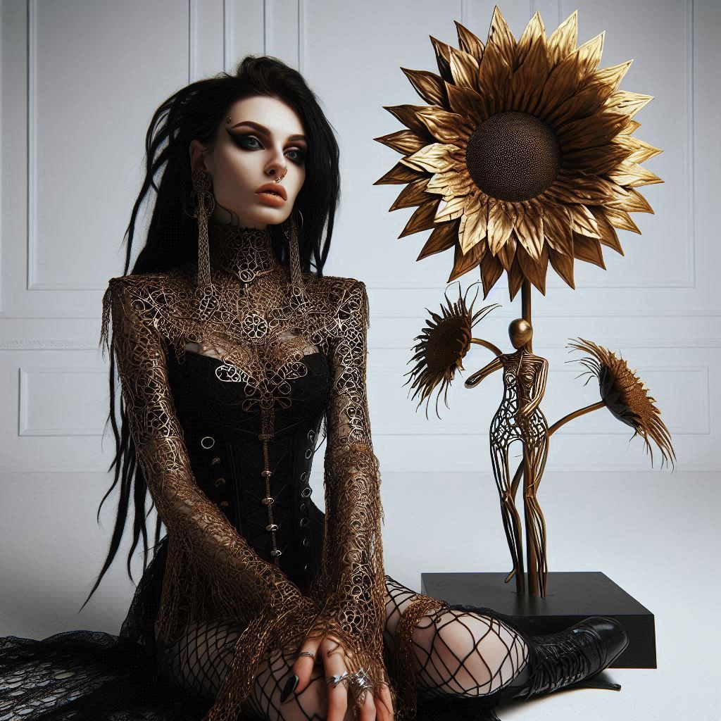 Brass lace and sunflower