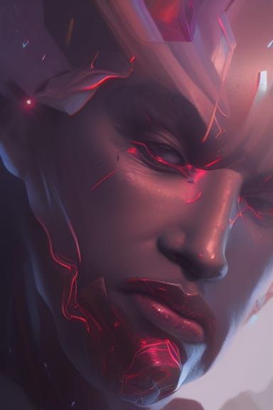 King of the Void Portrait in Synthwave Style
