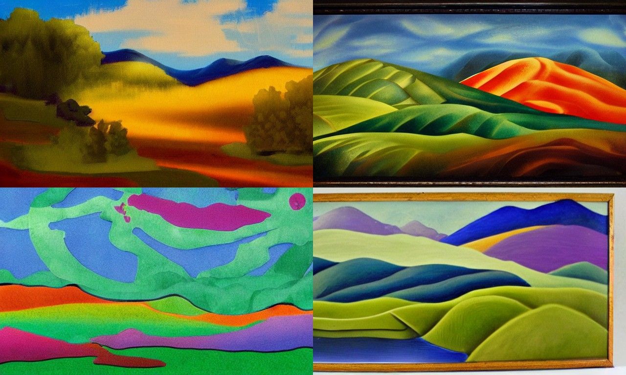 Landscape in the style of Kitsch movement