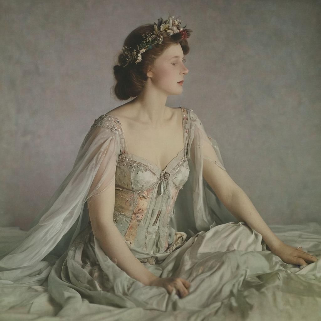 Midsummers night dream. Hand coloured photo By Adolph de Mey...