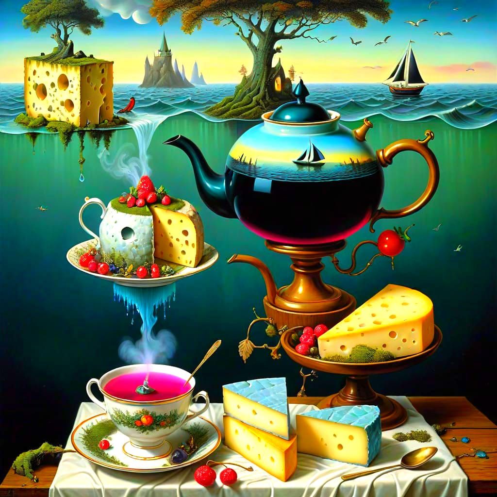 Eldritch Teatime Fantasy: Grotesque Sailboats on a Sea of Wi...