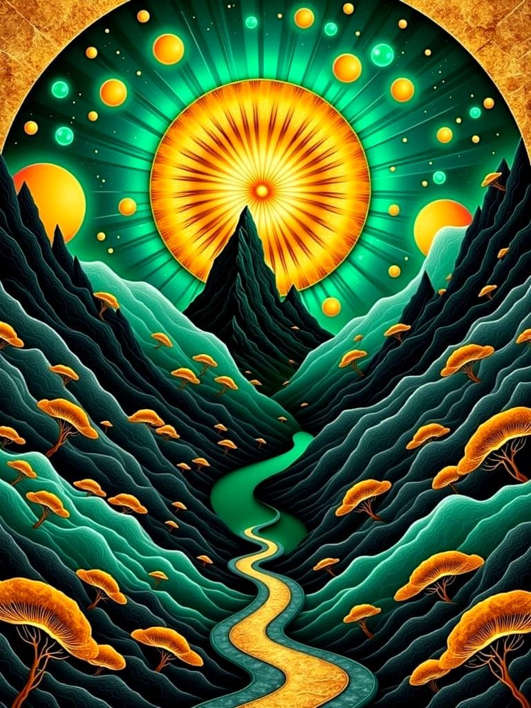 sunburst and toadstools  by @IslaSkye