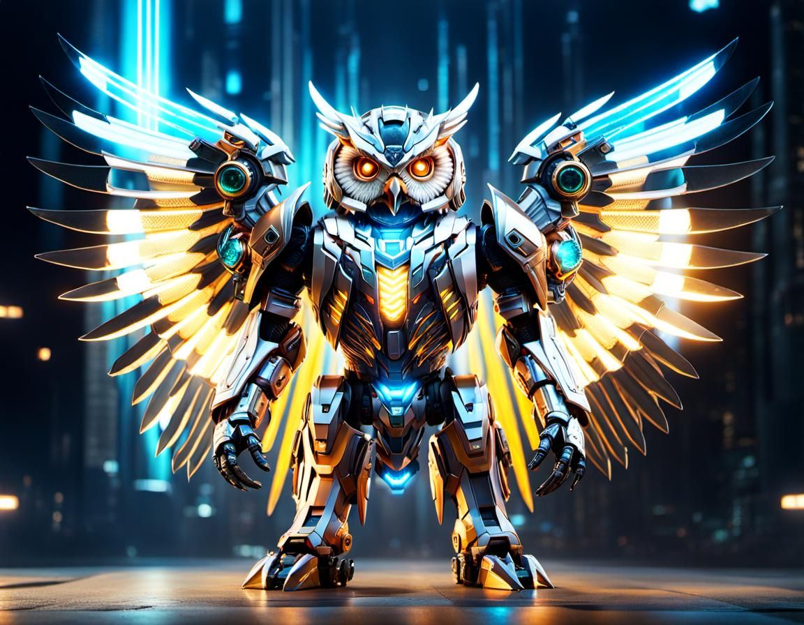 Mecha Owl #2 - AI Generated Artwork - NightCafe Creator