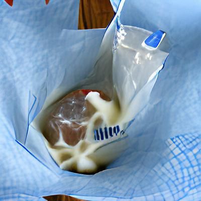 Milk inside a bag of milk inside a bag of milk
