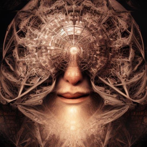 Christ: Fractal Chaos, Fine Detail, Portrait, Highly Detaile...