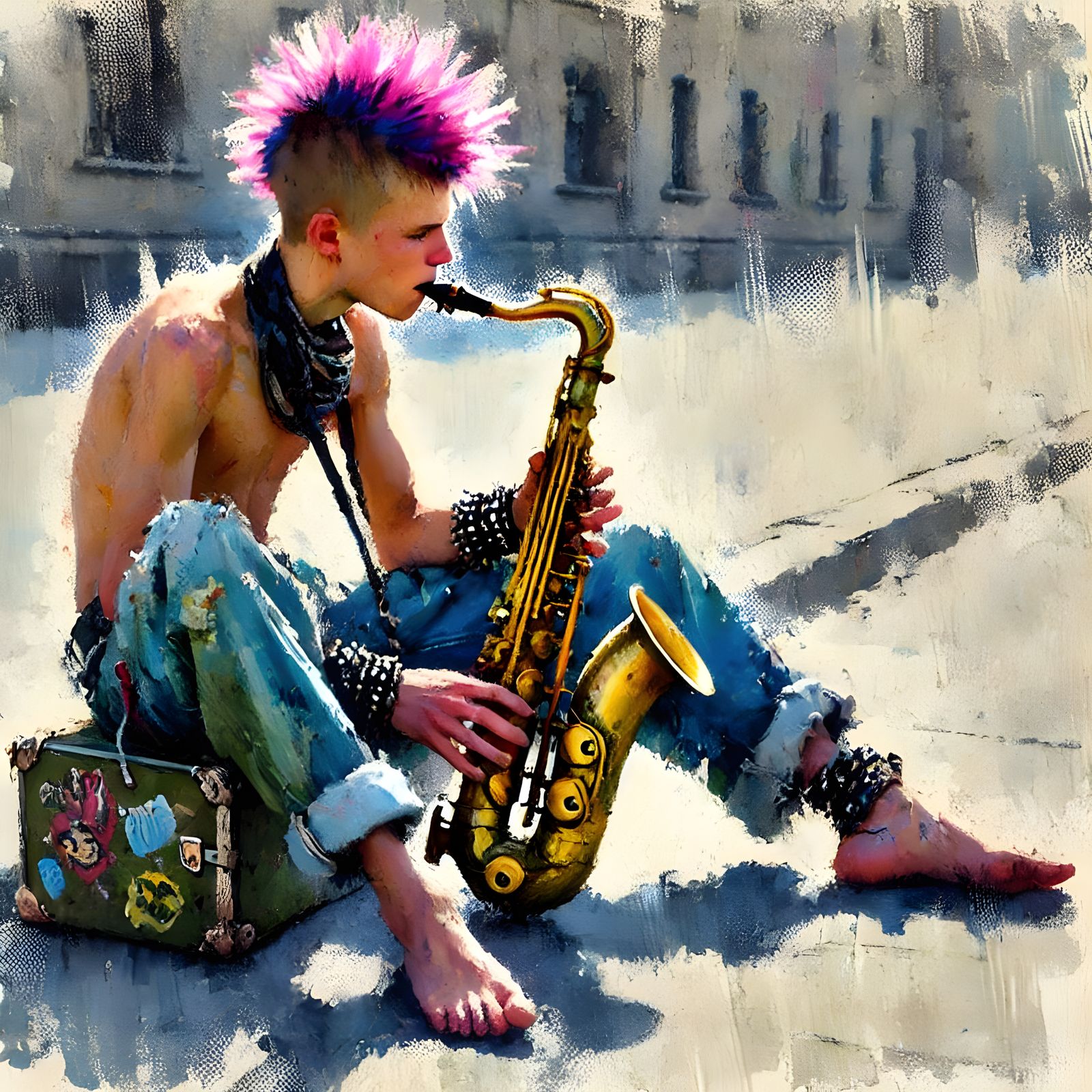 Barefoot Sax Player (10)