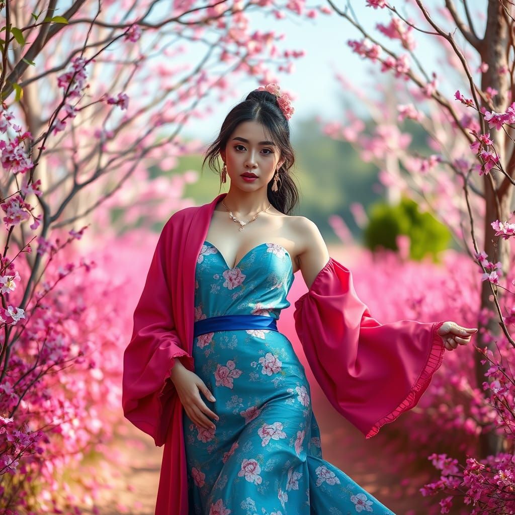 Elegant Woman in Whimsical Contemporary Style