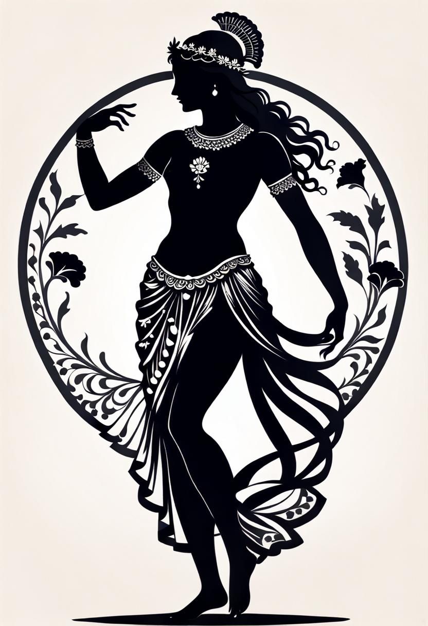 Elegant stylish Victorian silhouette, intricate detail, showing a scene from science fiction featuring a hero shooting aliens, monochrome, f...