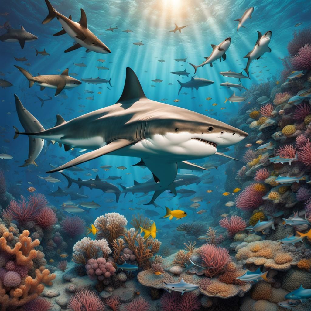 Shark Pool - AI Generated Artwork - NightCafe Creator