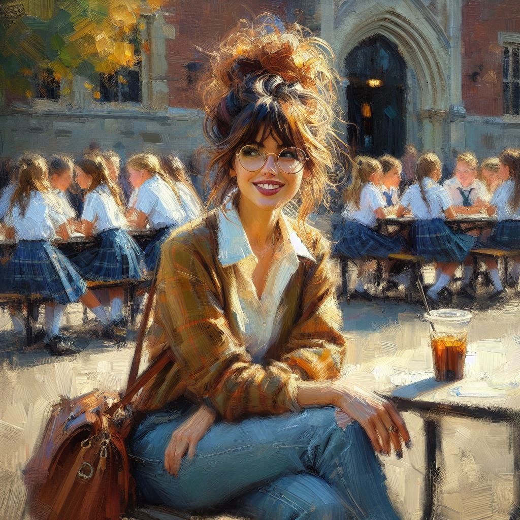 Bookworm Beauty: Reminders Of Her Youthful School Days