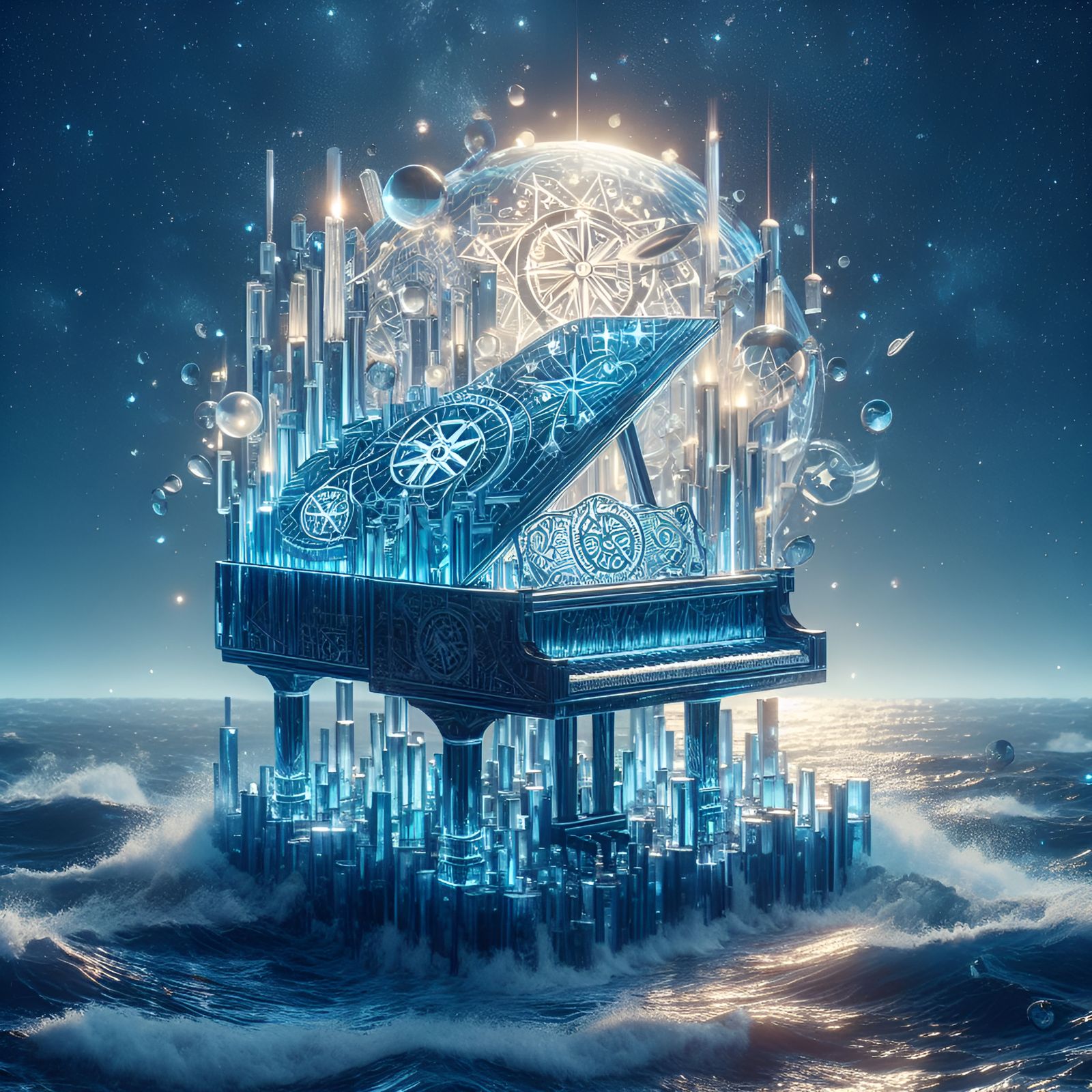 Crystal Piano on the Ocean