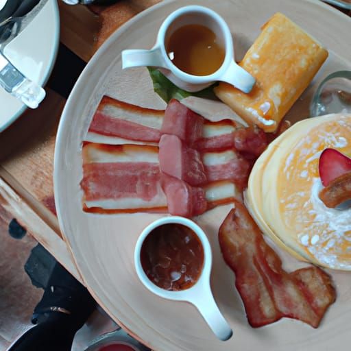 Breakfast Still Life with Pancakes and Bacon