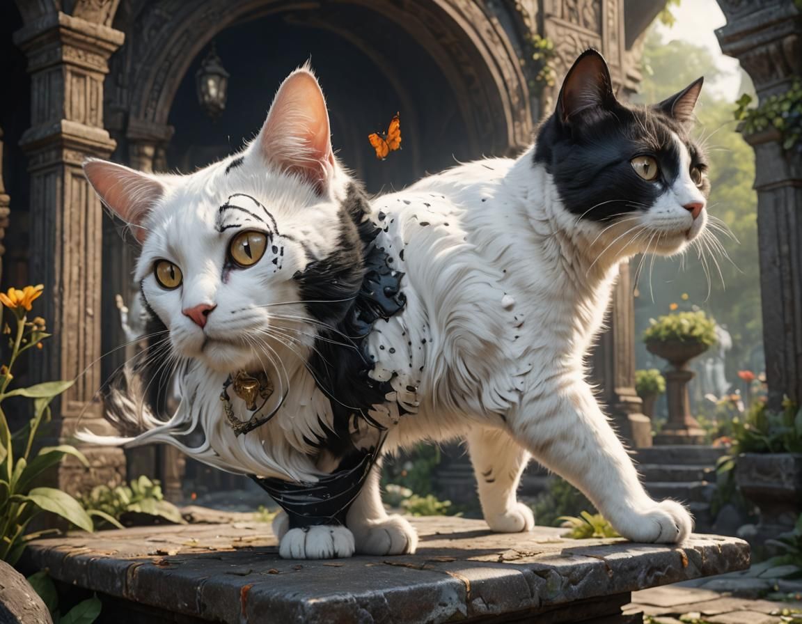 Black and white cat