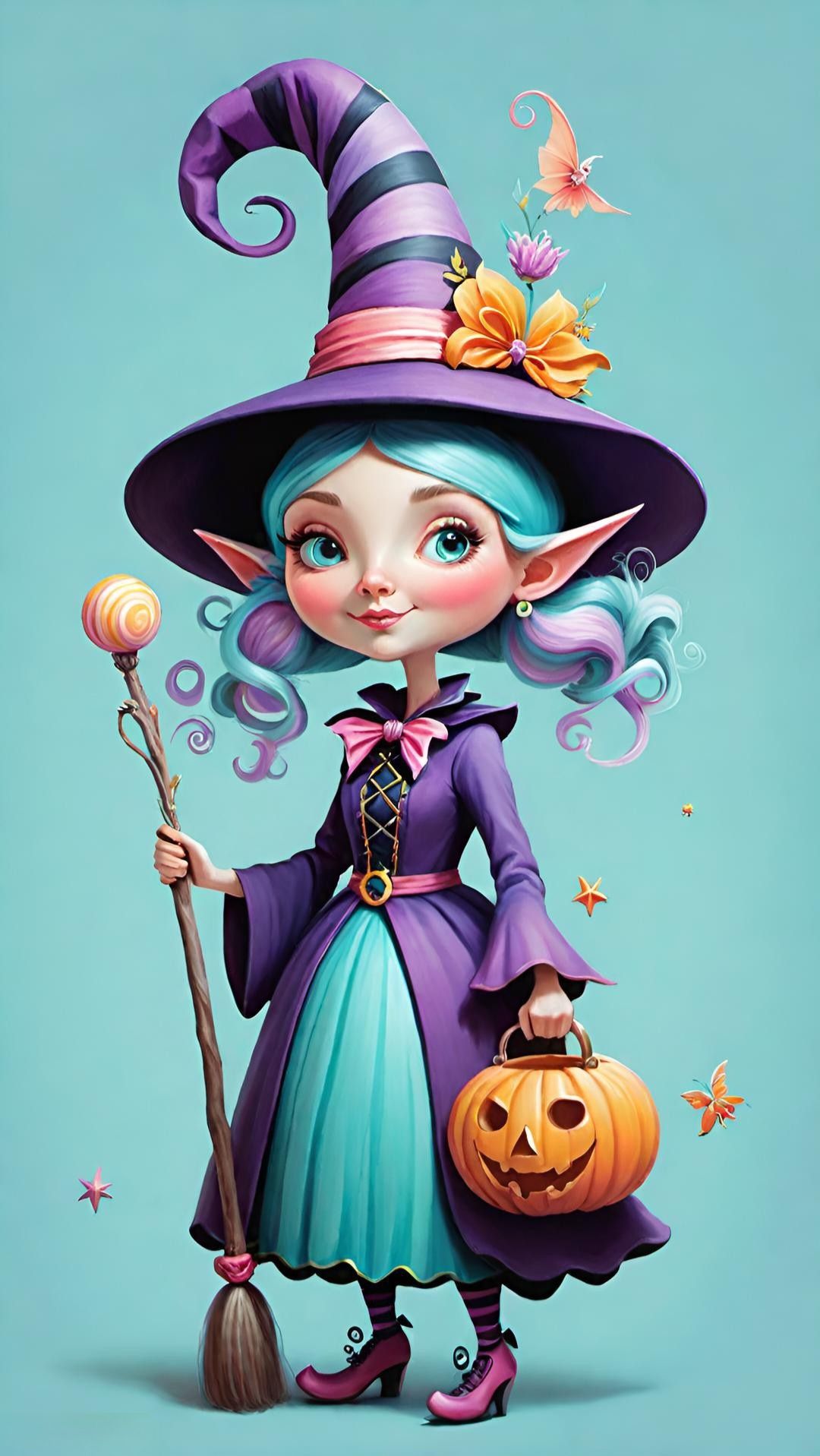 Happy Halloween to everyone on Nightcafe from a Whimsical Witch