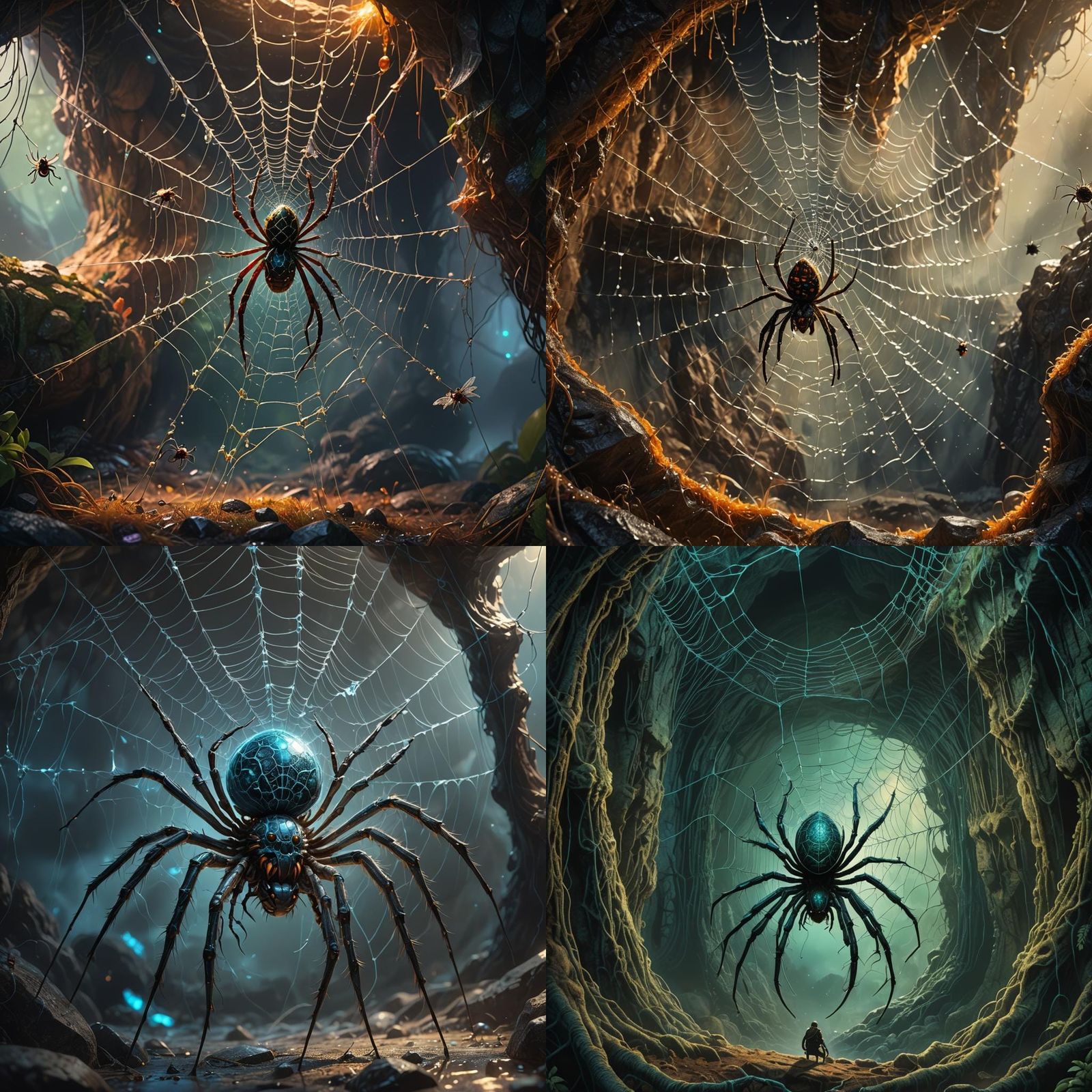 Spider Web Tunnel Entrance: Detailed Matte Painting