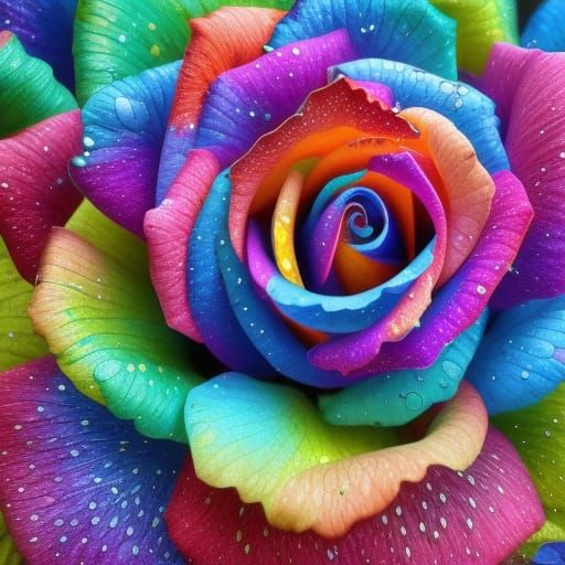 rainbow rose - AI Generated Artwork - NightCafe Creator