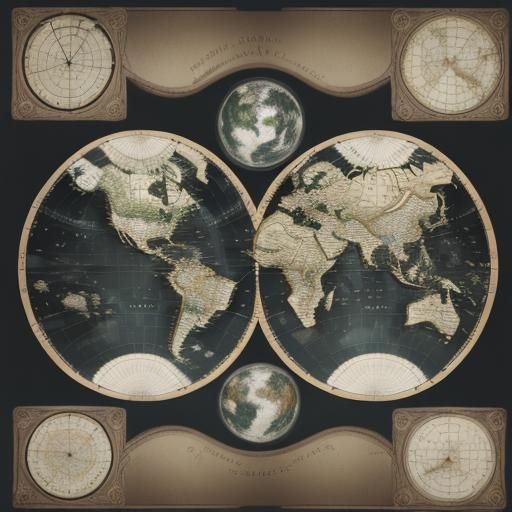 detailed  fifth dimension-world map