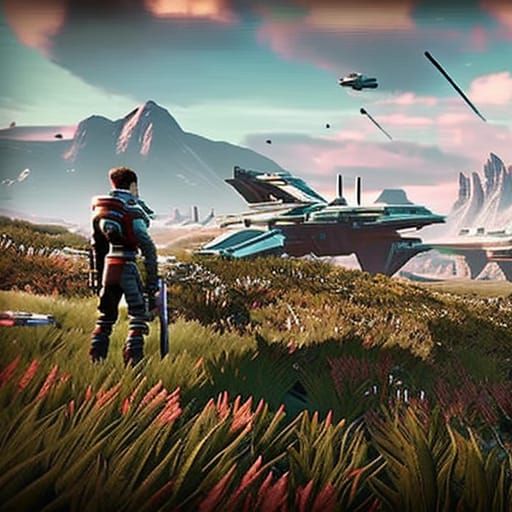 no mans sky, intersteller movie, detailed, realistic, star c...