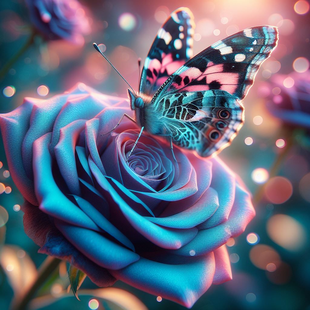 Butterfly on a rose 4