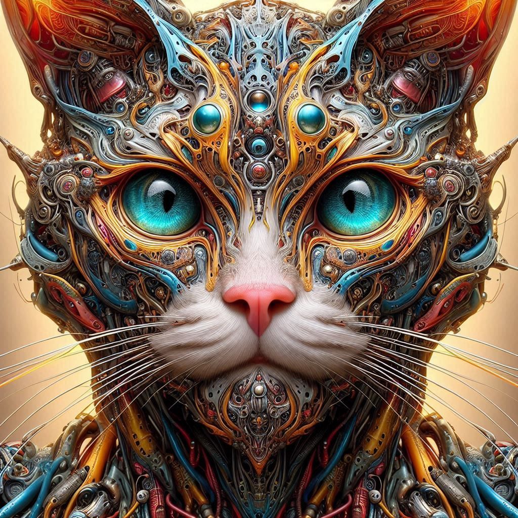 Colorful Borg Cats Close Up