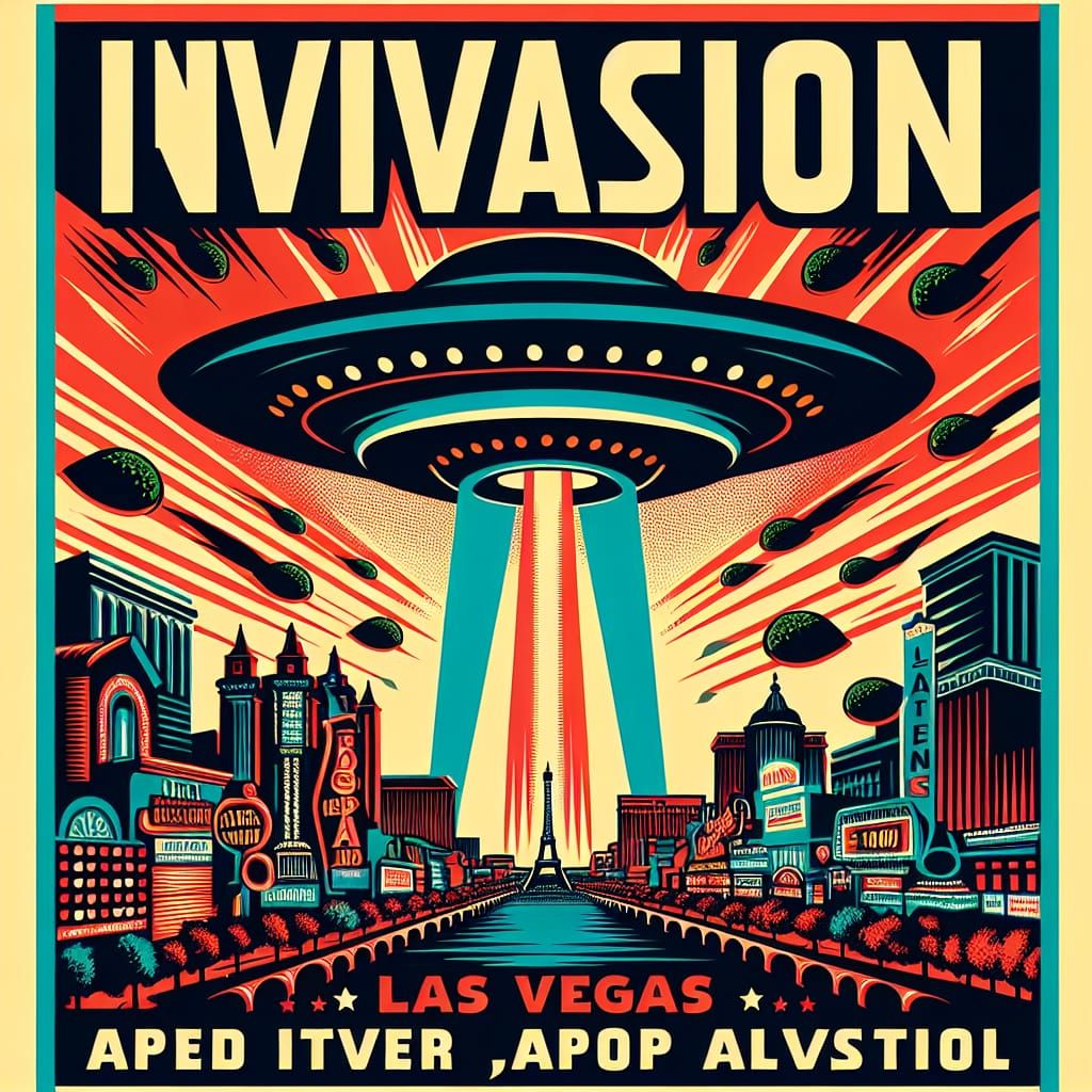 Las Vegas Alien Invasion Propaganda Poster