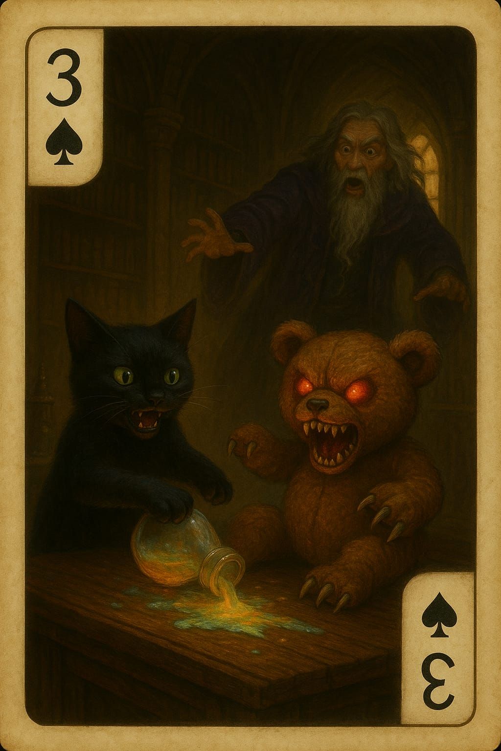 3 of spades Albus no I botched that Aliveatate bottles recip...